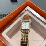 Best Quality Hermes Replica Watches Cape Cod Gold 23mm Swiss Quartz Watches with Diamond